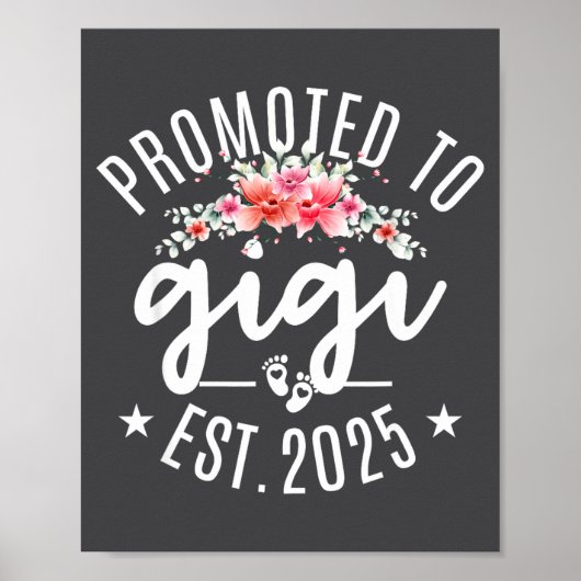 Poster Promoted To Gigi 2025 Flower First Time New Grandm (Devant)