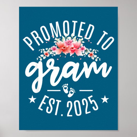 Poster Promoted To Gram 2025 Flower First Time New Grandm (Devant)