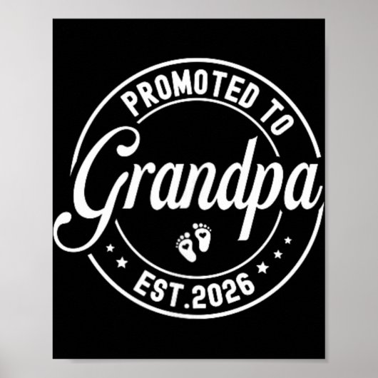 Poster Promoted To Grandpa Est. 2026 Grandparents Baby An (Devant)