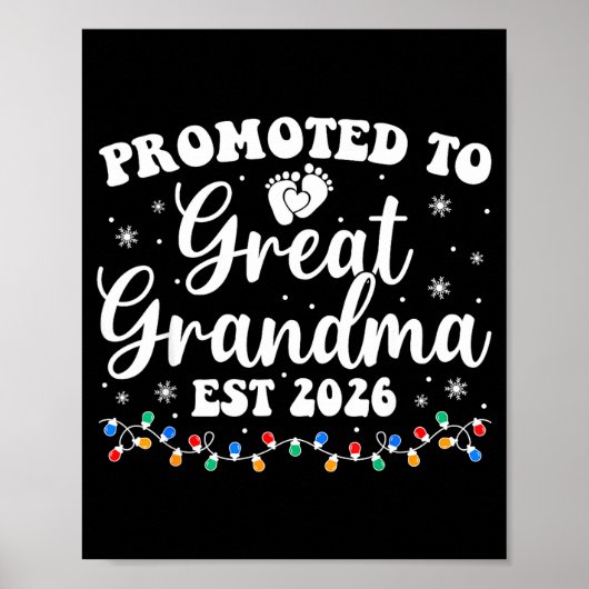 Poster Promoted To Great Grandma Est 2026 First Time New  (Devant)