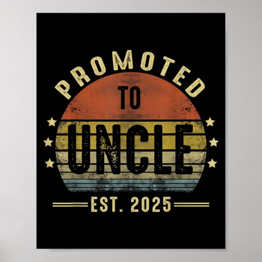 Poster Promoted To Uncle Est 2025 New Uncle Fathers Day F (Devant)