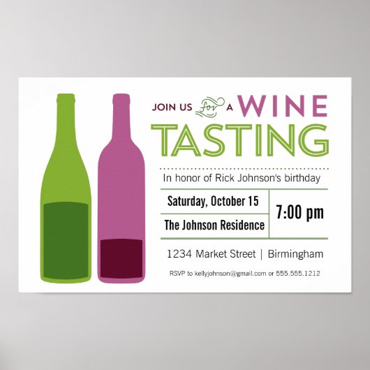 Poster promotionnel de dégustation de vin (Devant)