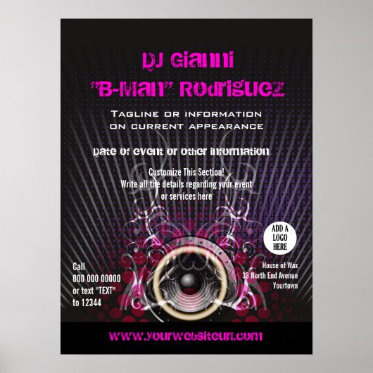 Poster promotionnel du présentateur DJ (Devant)