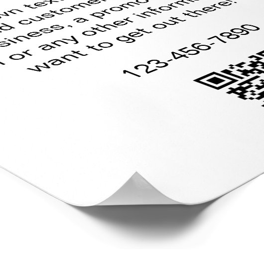 Poster promotionnel personnalisé avec code QR et l (Coin)