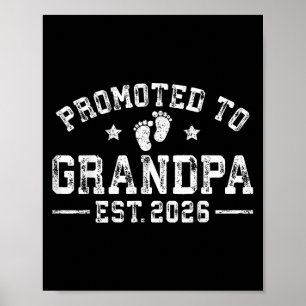 Poster Promu À Grand-Père Est. 2026 Grand-parents Bébé An