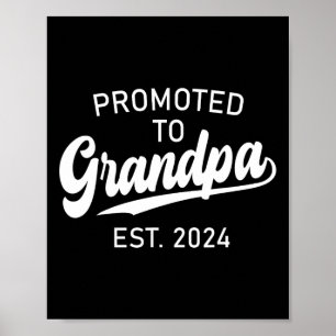 Poster Promu À Grandpa Est 2024 Pour Nouveau Grand-Père F