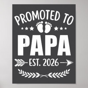 Poster Promu Papa Est 2026 Nouveau Grand-Papa Annonce De