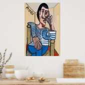Poster Pronto, Abstrait Man on Cell Phone, modifier le te (Cuisine)