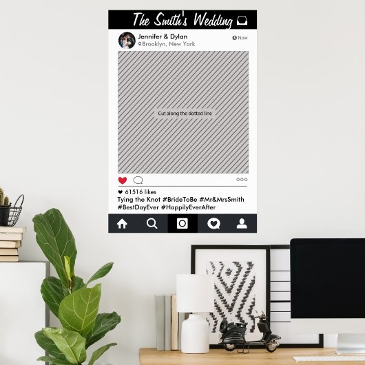 Poster Prop de photo du groupe de cadres des médias socia (Bureau à domicile)