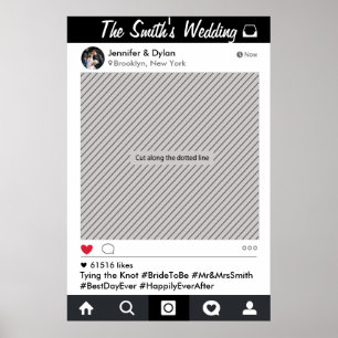 Poster Prop de photo du groupe de cadres des médias socia