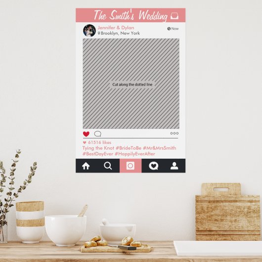 Poster Prop de photo du groupe de cadres des médias socia (Cuisine)