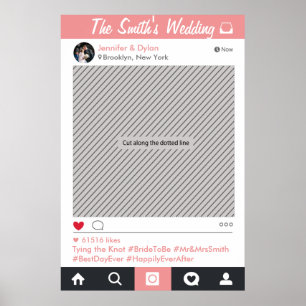 Poster Prop de photo du groupe de cadres des médias socia