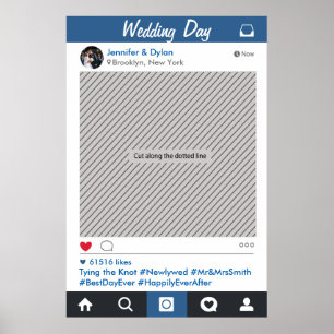 Poster Prop de photo du groupe de cadres des médias socia