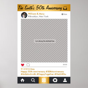 Poster Prop de photo du groupe de cadres des médias socia