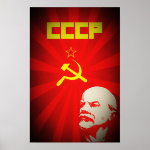 Poster propa rouge communiste de l'Union Soviétique