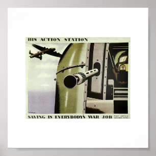 Poster Propagande 2ÈME GUERRE MONDIALE vintage