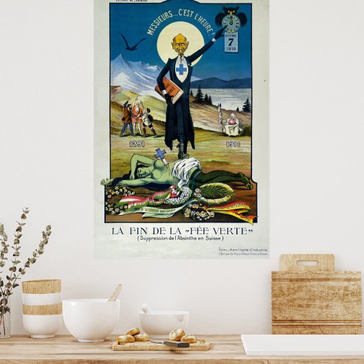Poster Propagande anti-Absinthe (Cuisine)