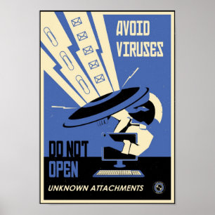 Poster Propagande de bureau : Évitez les téléchargements