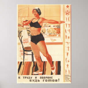 Poster Propagande de l'exercice soviétique