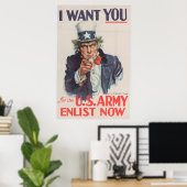 Poster Propagande d'enrôlement Oncle Sam (Bureau à domicile)