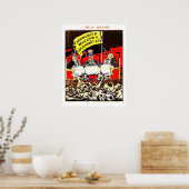 Poster propagande soviétique contre le capitalisme, vinta (Cuisine)