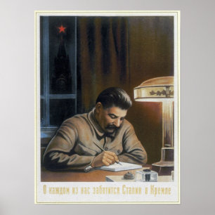 Poster Propagande soviétique Stalin 1940 de l'URSS