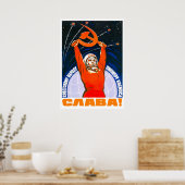 Poster propagande spatiale soviétique (Cuisine)