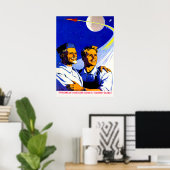 Poster propagande spatiale soviétique (Bureau à domicile)