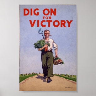 Poster Propagande vintage de 2ÈME GUERRE MONDIALE