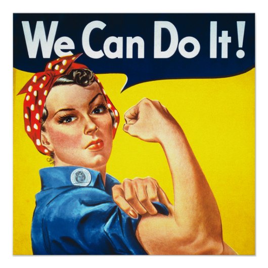 Poster Propagande Vintage Rosie Riveter (Devant)