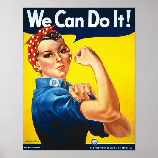 Poster Propagande Vintage Rosie Riveter (Devant)