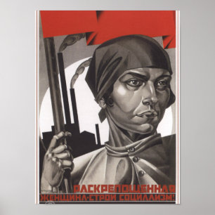 Poster Propagation soviétique pour l'égalité des sexes