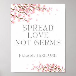 Poster Propager l'amour, pas les microbes, prenez un, dés