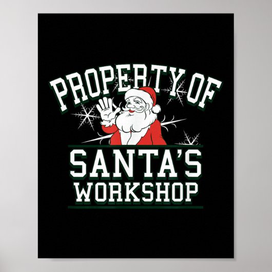 Poster Property Of Santa's Workshop Funny Christmas (Devant)