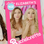 Poster Prophète photo de la fête de la bachelorette rose<br><div class="desc">Cadre floral aquarelle pour accessoires photo. 1- Imprimez ceci avec Zazzle 2- colle sur carton mousse (peut être acheté au magasin Dollar) 3- coupez le carré central en pointillés Vous êtes maintenant prêt pour votre fête!</div>