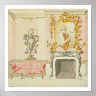 Poster Proposition pour un intérieur de salon, 1755-60