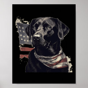 Poster Propriétaire de Lab américain Drapeau Usa Labrador