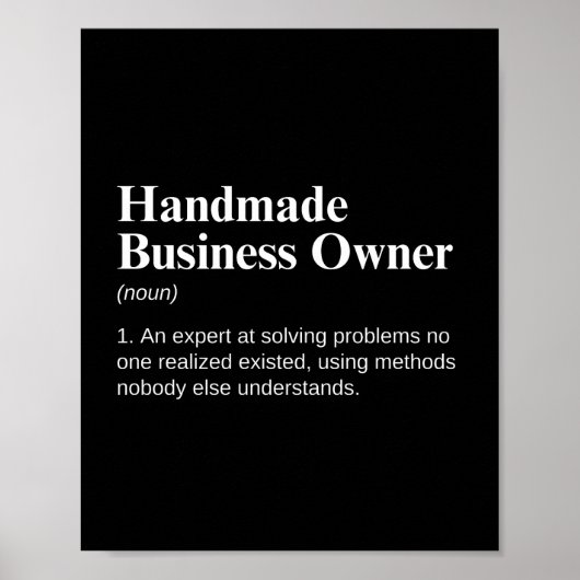 Poster Propriétaire d'entreprise artisanale Définition dr (Devant)