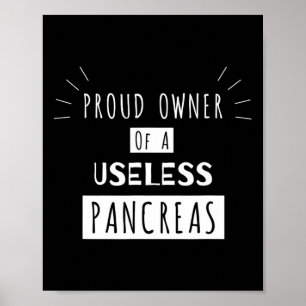 Poster Propriétaire Fière D'Un Pancreas Inutile Fun Diabé
