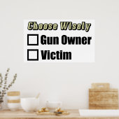 Poster Propriétaire Ou Victime D'Un Arme À Feu (Cuisine)