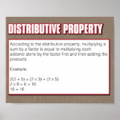 Poster Propriété de nombres- Propriété distributive (Devant)
