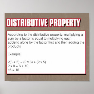 Poster Propriété de nombres- Propriété distributive