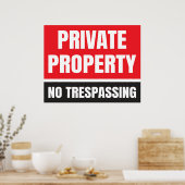 Poster Propriété privée Aucune intrusion (Cuisine)