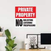 Poster Propriété privée Pas de sollicitation (Bureau à domicile)