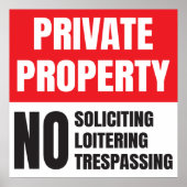 Poster Propriété privée Pas de sollicitation (Devant)