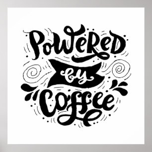 Poster Propulsé par le café - Citations de motivation du