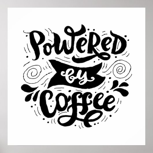 Poster Propulsé par le café - Citations de motivation du  (Devant)