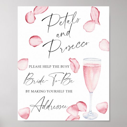 Poster Prosecco - aider la mariée occupée Adresse (Devant)