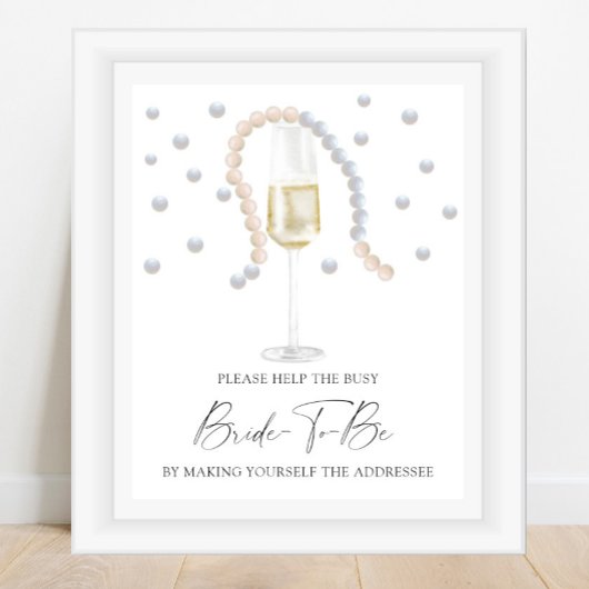 Poster Prosecco - aider la mariée occupée Adresse