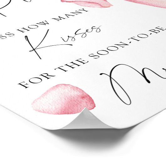 Poster Prosecco - combien de baisers jeu de douche nuptia (Coin)